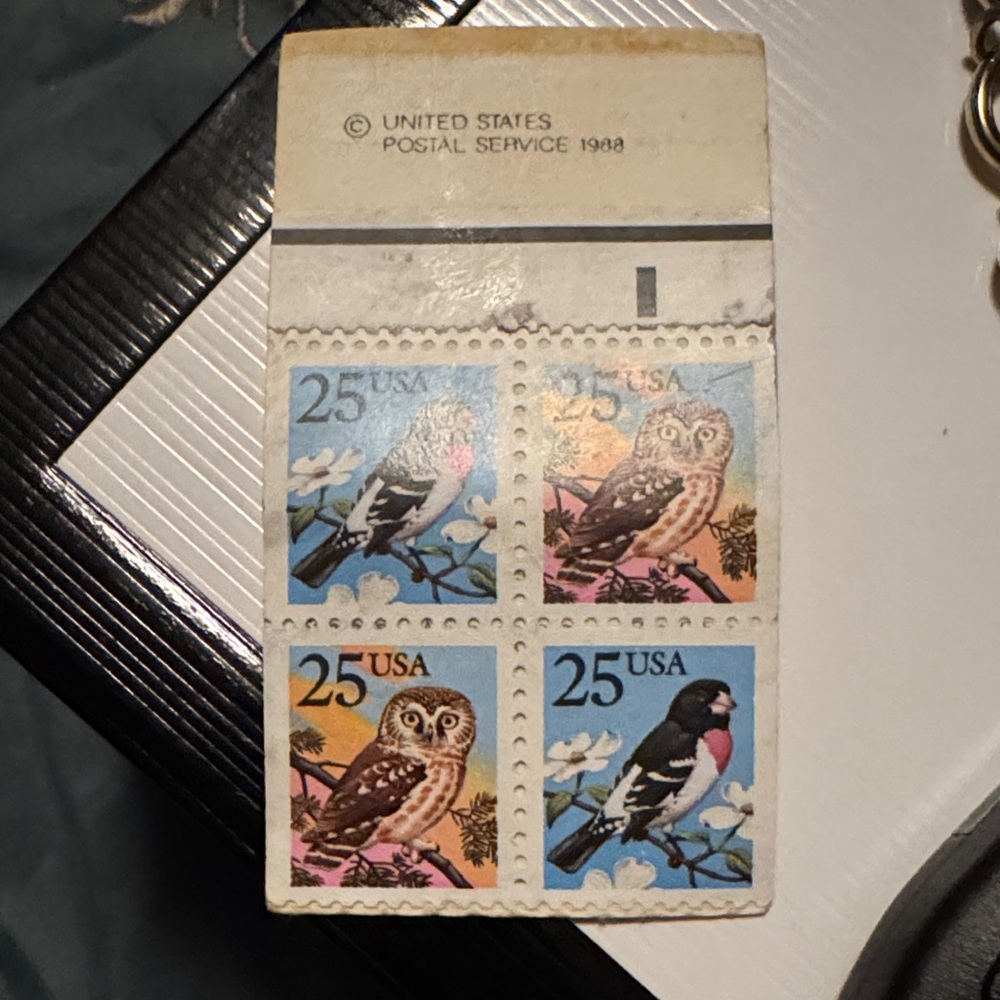 Vintage Bird Postage Stamp Set